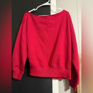 Women's Red Off-Shoulder Sweater